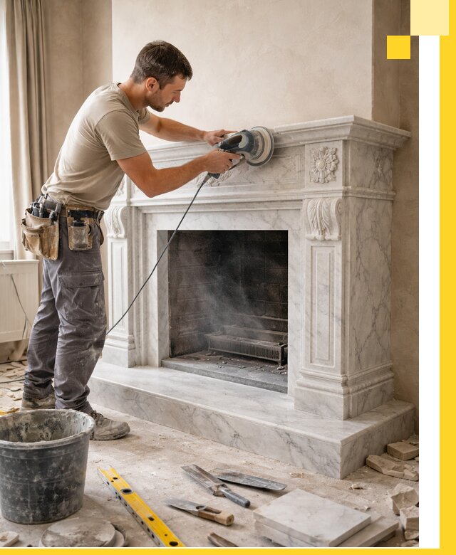 Изготовление и установка мраморных каминов в Костроме под ключ