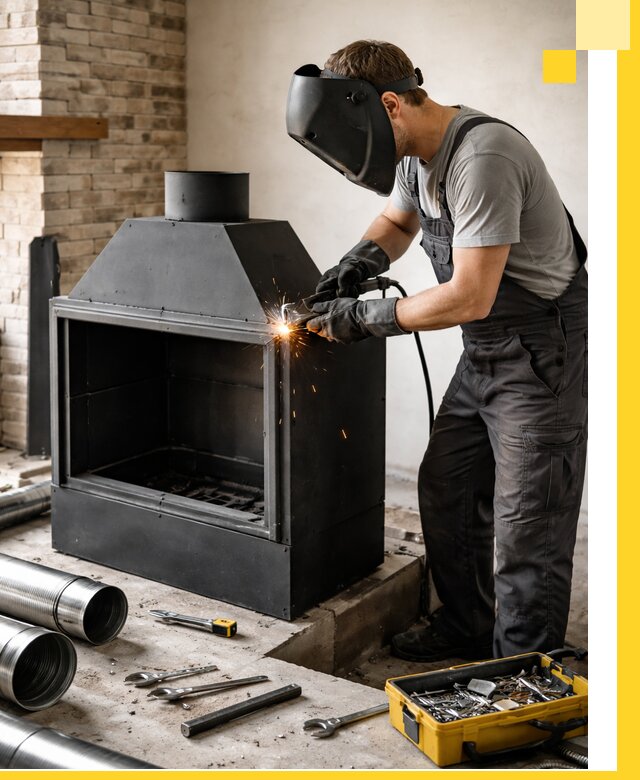 Продажа и установка металлических каминов в Костроме под ключ