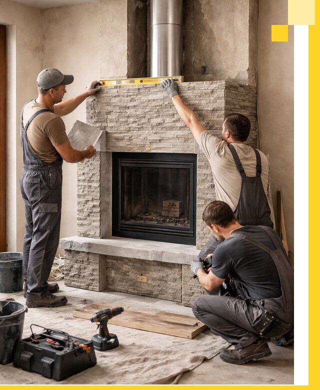 Профессиональный монтаж каминов под ключ в Костроме для дома