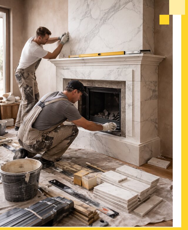 Отделка каминов в Костроме качественные облицовочные работы