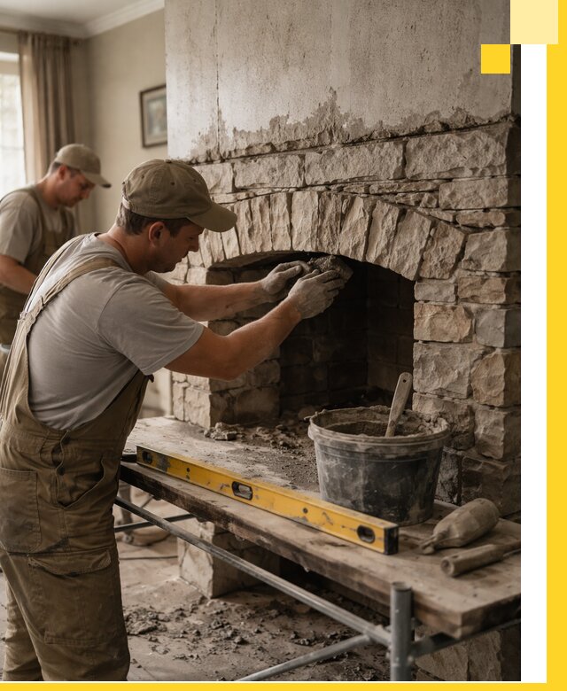 Изготовление каминов под ключ в Костроме, монтаж и отделка