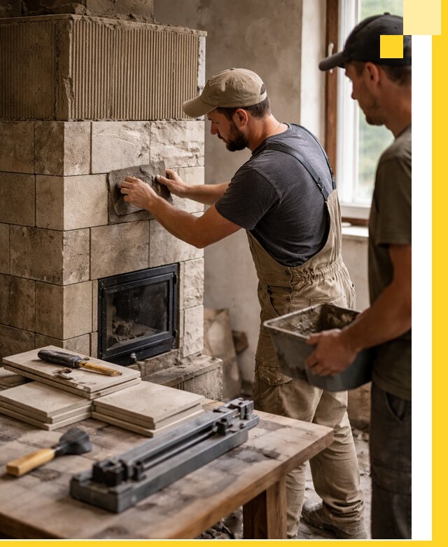 Профессиональная облицовка печей в Костроме: керамика и камень