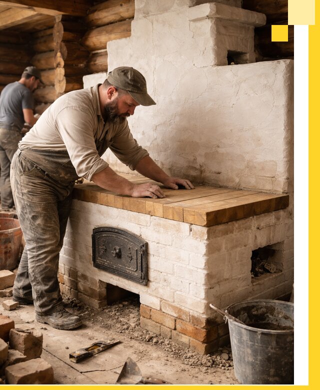 Проектирование и установка русской печи с лежанкой в Костроме