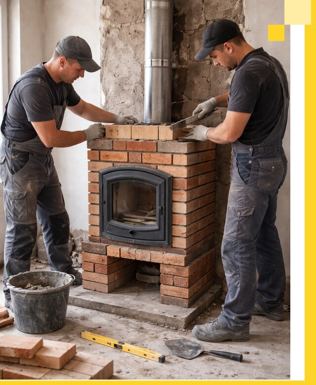 Монтаж печи камина под ключ в Костроме с гарантией и пусконаладкой