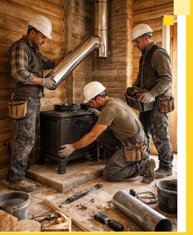 Профессиональный монтаж банных печей и дымоходов в Костроме