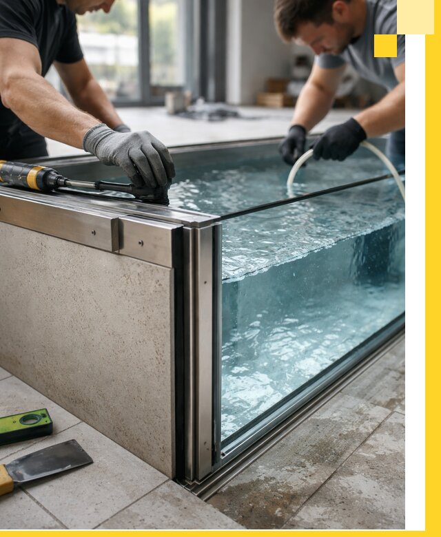 Проектирование и монтаж стеклянных бассейнов в Костроме