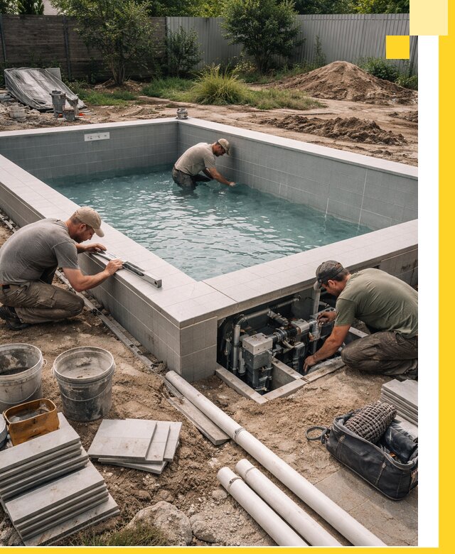 Строительство и монтаж бассейнов для дачи под ключ в Костроме