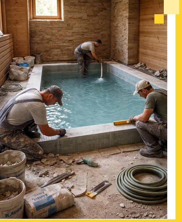 Проектирование и строительство бассейнов для бани в Костроме