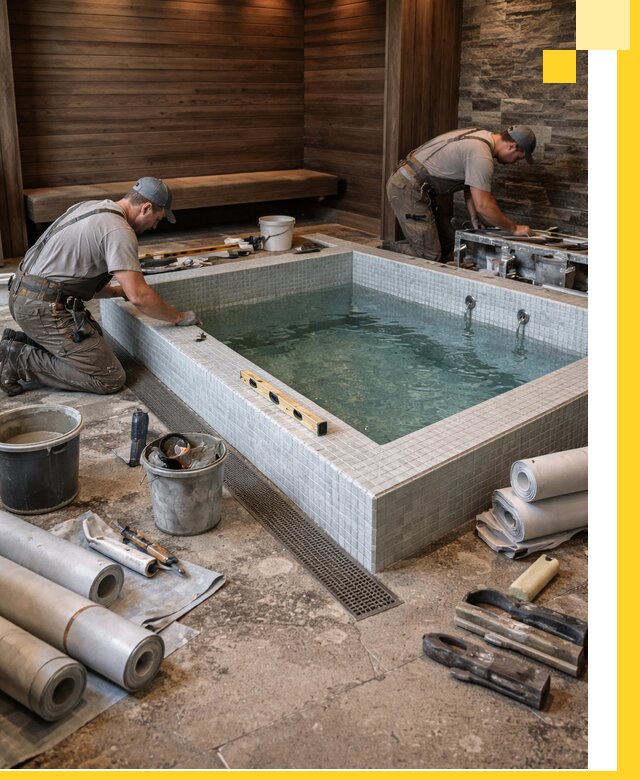 Установка и строительство бассейнов для сауны в Костроме