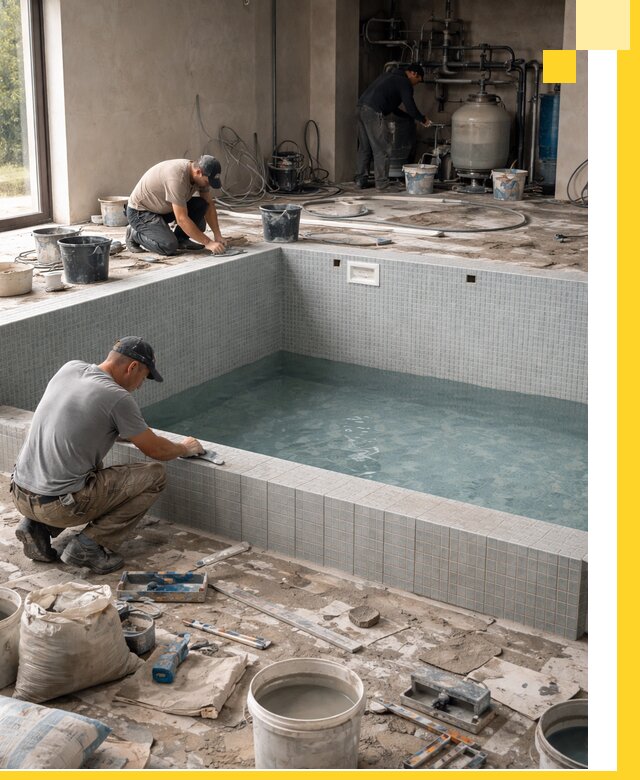 Строительство и монтаж бассейнов в помещении в Костроме