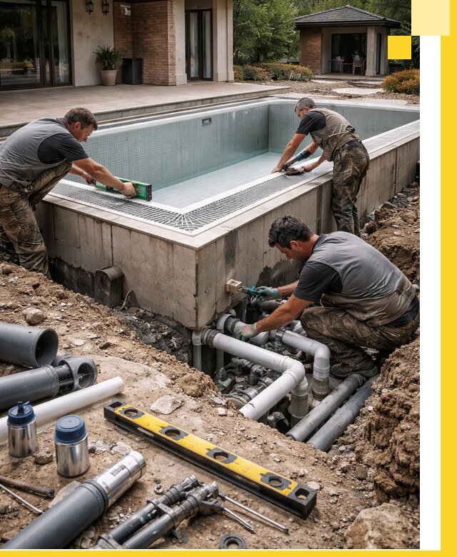 Строительство переливных бассейнов в Костроме под ключ