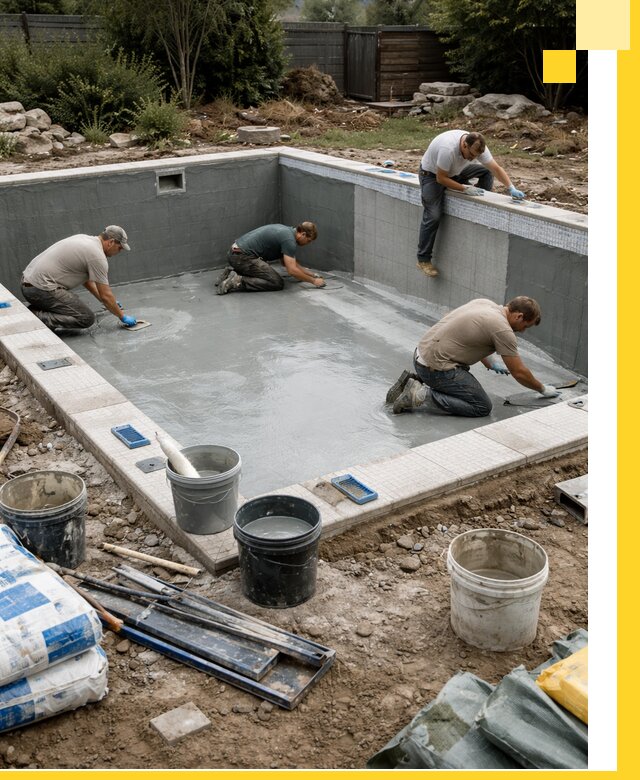 Изготовление и монтаж чаши бассейна под ключ в Костроме