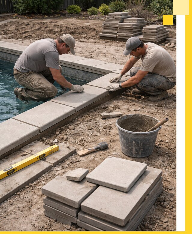 Установка и изготовление копингового камня для бассейнов в Костроме