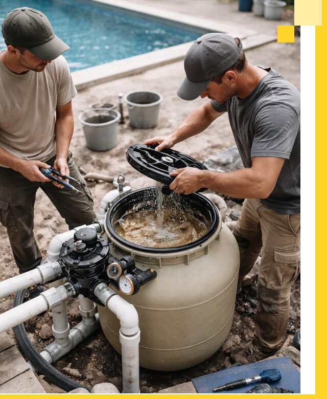 Установка и обслуживание песочных фильтров для бассейнов в Костроме