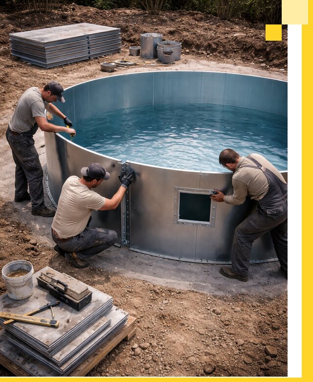 Круглые бассейны под ключ в Костроме проектирование и монтаж