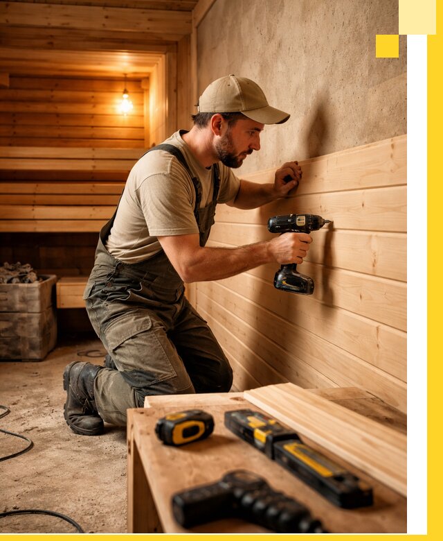 Профессиональная внутренняя отделка бани в Костроме под ключ