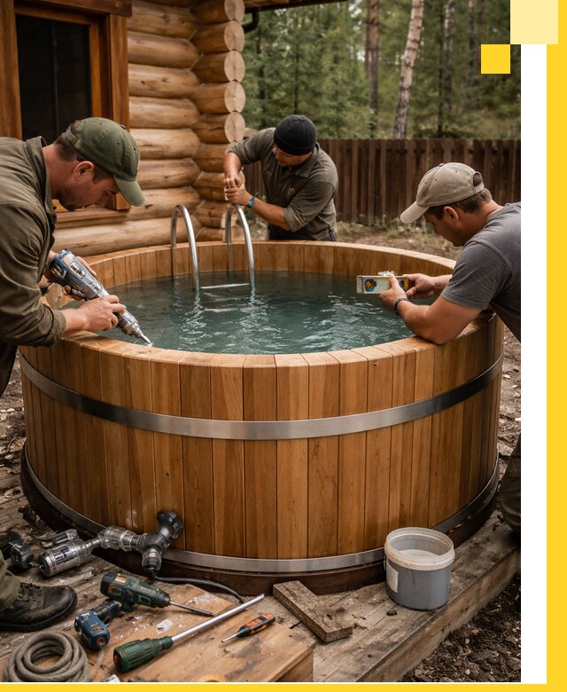 Строительство бань с купелью под ключ и отделкой в Костроме