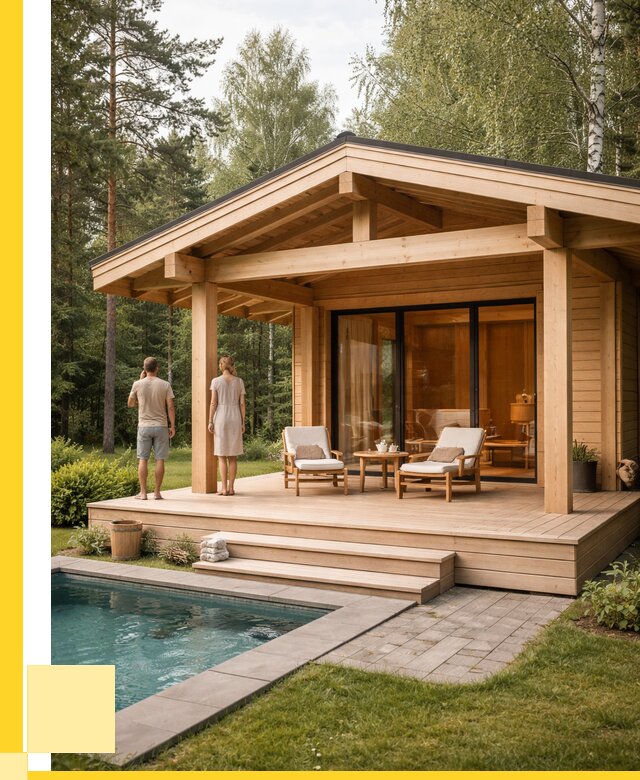 Бани с террасой под ключ в Костроме от 612540 р. | ЭриданКст