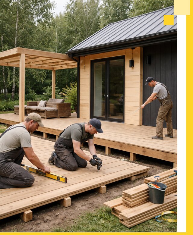 Строительство бань с террасой и бассейном под ключ в Костроме