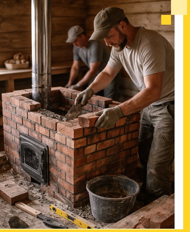 Кирпичные печи для бани под ключ в Костроме, проект и монтаж