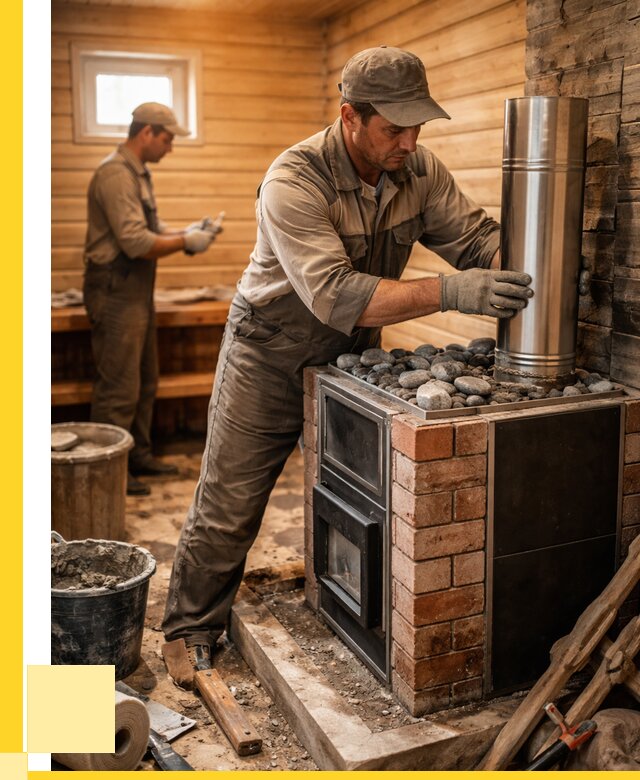 Монтаж печи в бане под ключ в Костроме от 20418 р. | ЭриданКст