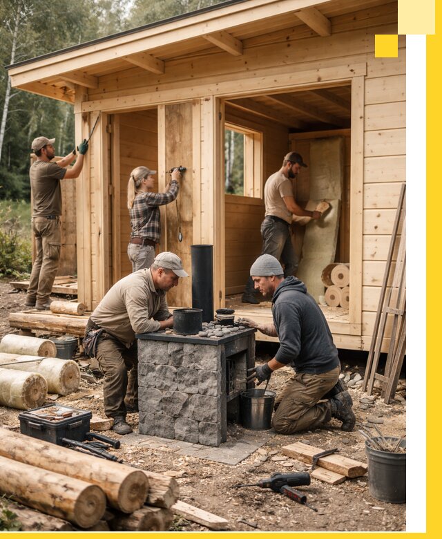 Купить баню под ключ в Костроме строительство монтаж отделка