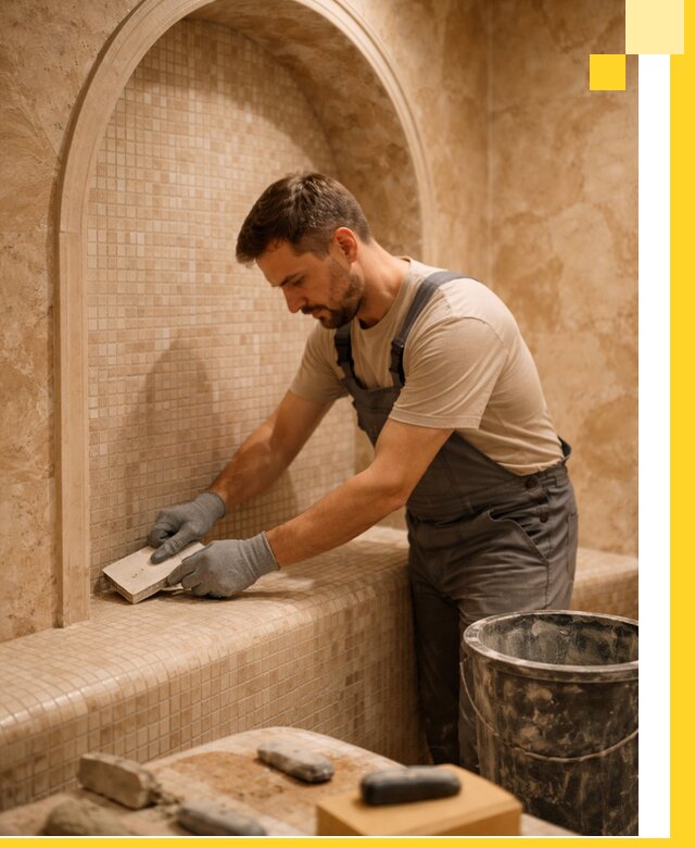 Профессиональная отделка хамамов с мозаикой под ключ в Костроме