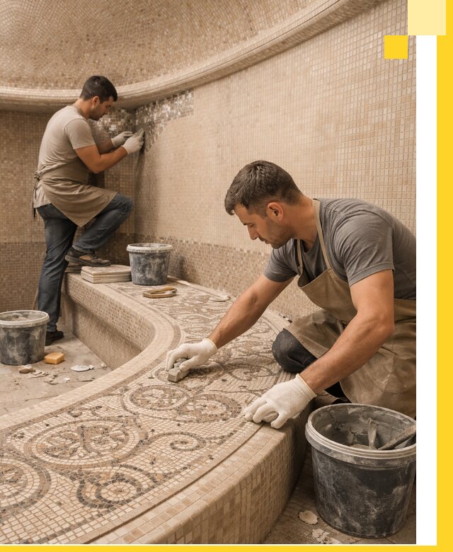 Плитка для хамама в Костроме, укладка, подбор и поставка