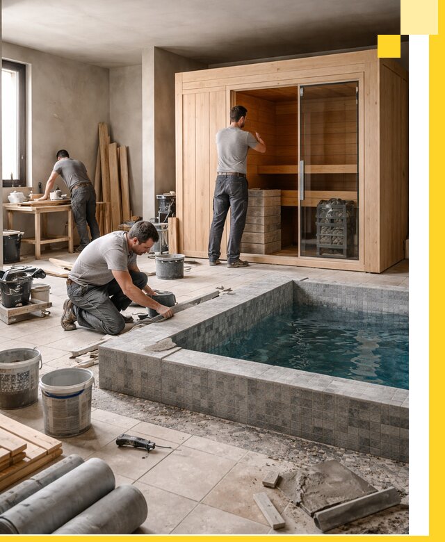 SPA зоны под ключ с бассейном сауной и печью в Костроме